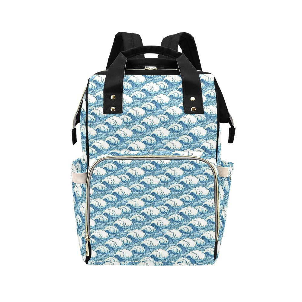 Wave Japan Style Print Design LKS304 Diaper Bag Backpack