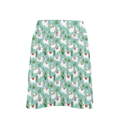 Llama with Cactus Themed Print 17" Golf & Pickleball Skort with Pockets