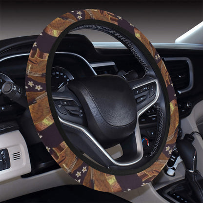 Violin Print Design LKS402 Steering Wheel Cover with Elastic Edge