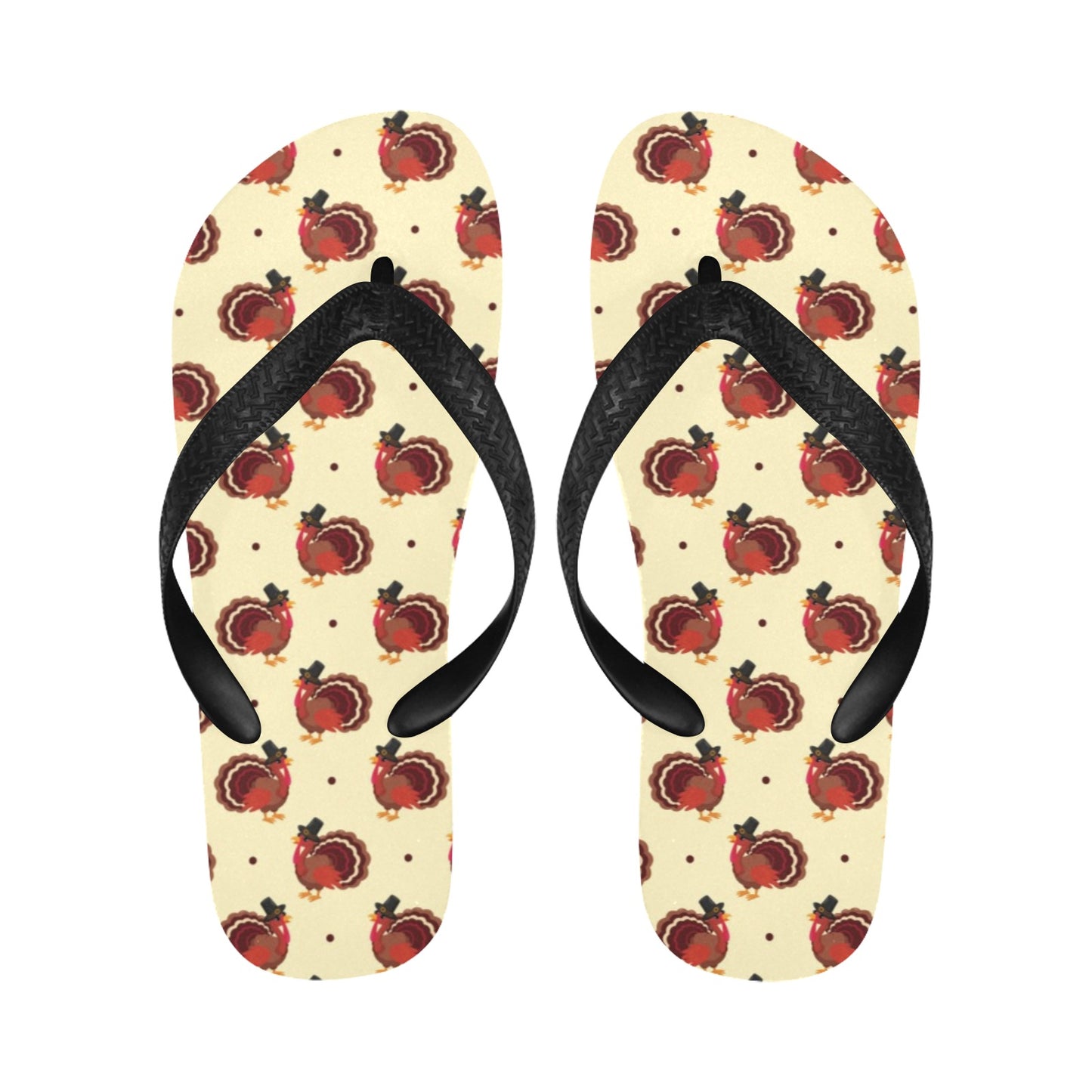 Thanksgiving Print Design LKS3010 Flip Flops