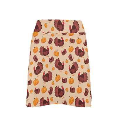 Thanksgiving Print Design LKS308 17" Golf & Pickleball Skort with Pockets