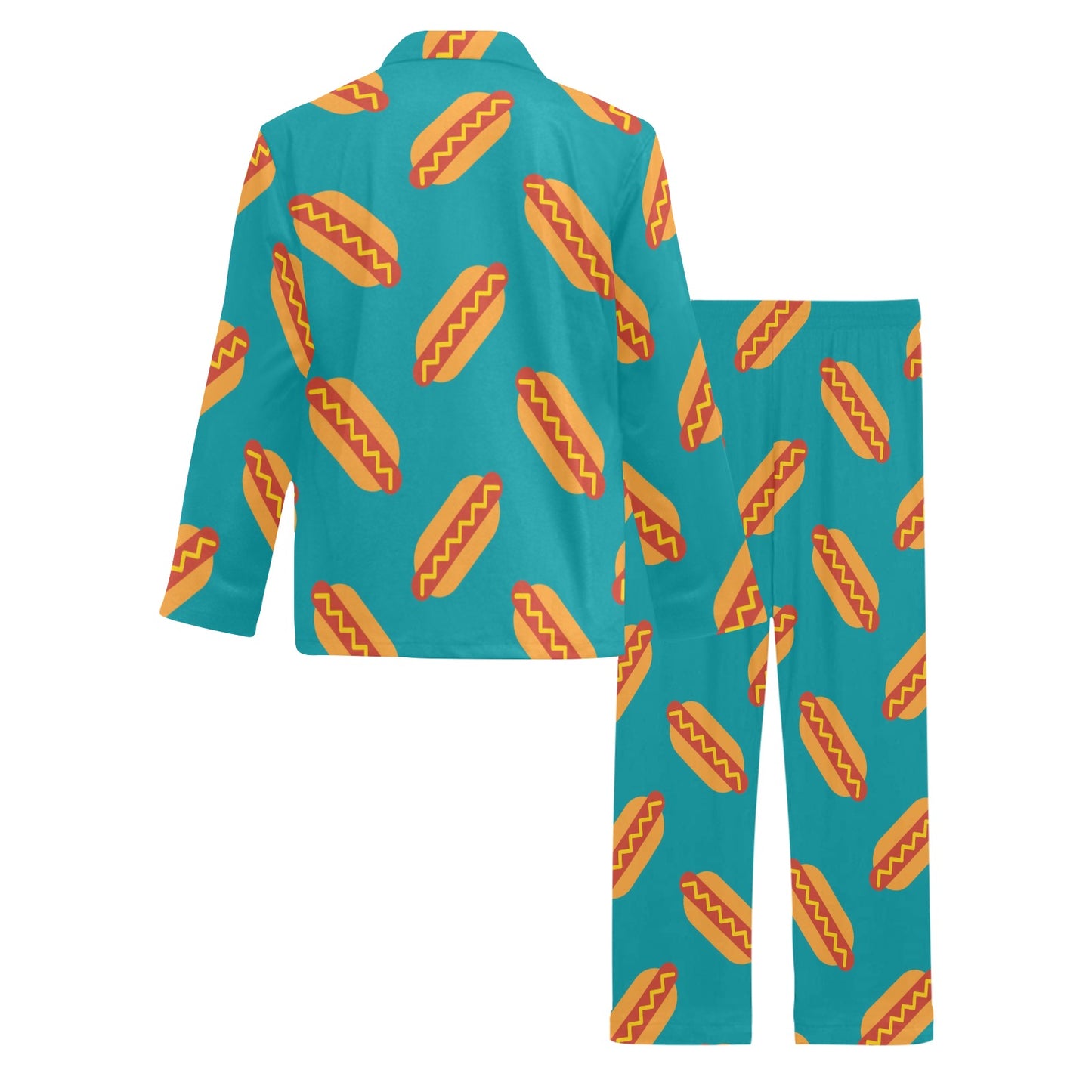 Hot Dog Pattern Print Design 03 Men's Long Pajama Set