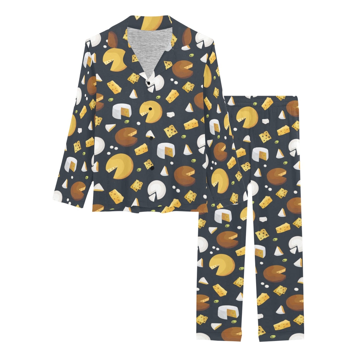 Cheese Pattern Print Design 03 Women's Long Pajama Set
