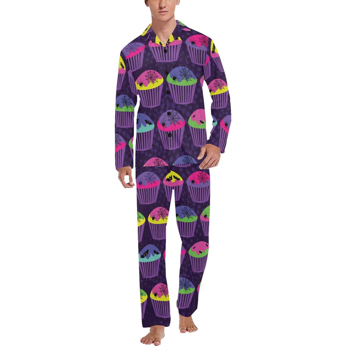CupCake Halloween Men's Long Pajama Set
