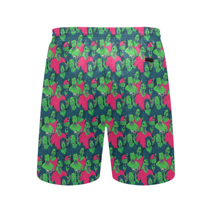 Zombie Themed Design Pattern Print Men's Swim Trunks Beach Shorts