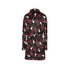 Skull With Red Dragon Print Design LKS304 Women's Fleece Robe