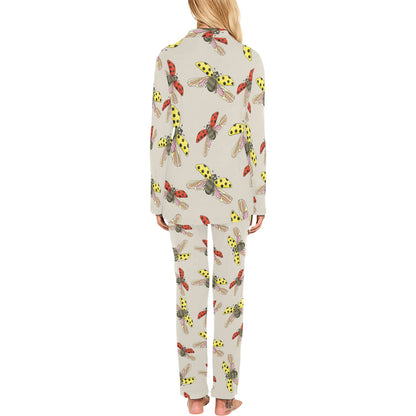 Ladybug Pattern Print Design 04 Women's Long Pajama Set