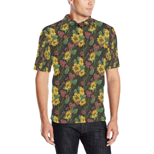 Sunflower Print Design LKS303 Men Polo Shirt