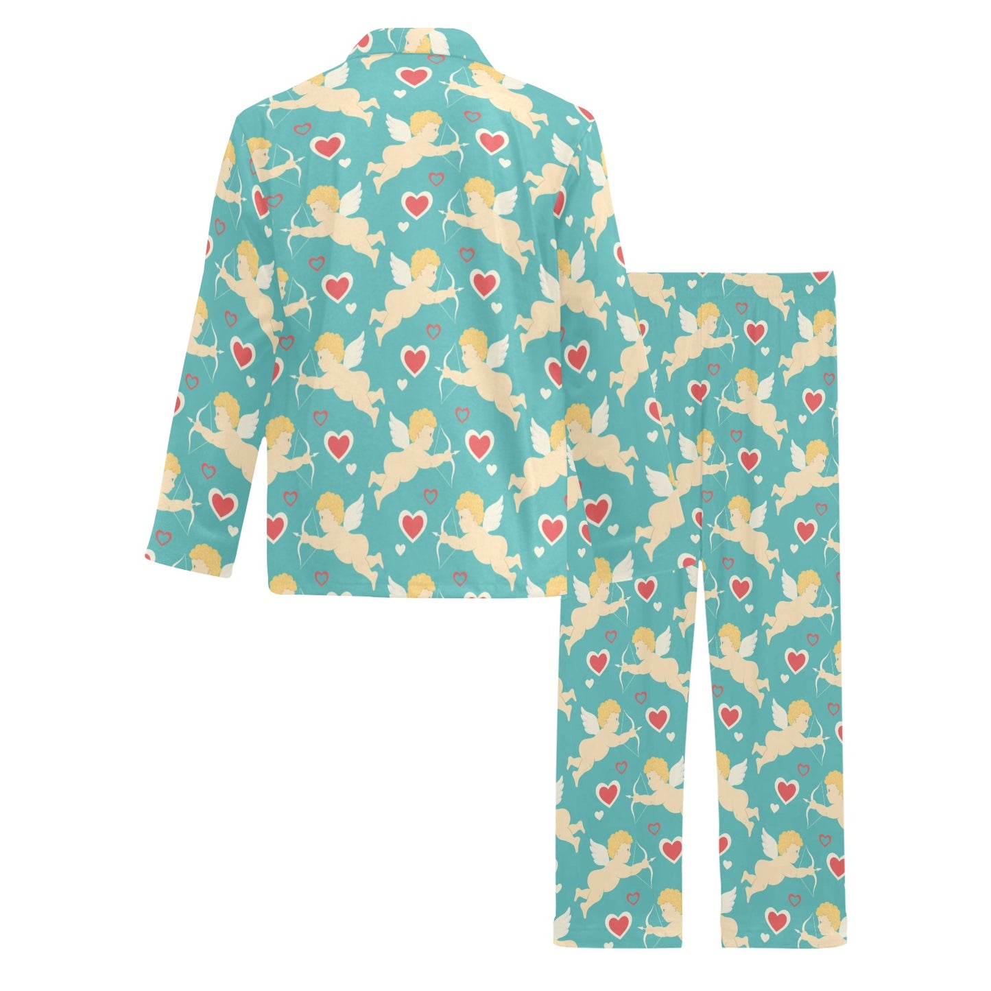Cupid Pattern Print Design 01 Men's Long Pajama Set