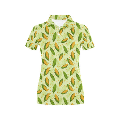 Agricultural Fresh Corn cob Print Pattern Women's Polo Shirt