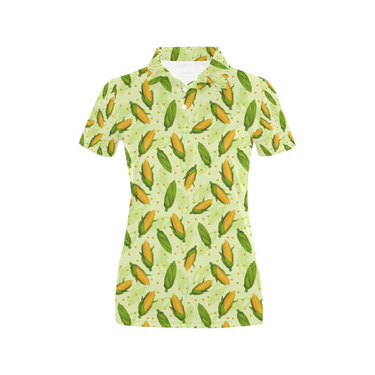 Agricultural Fresh Corn cob Print Pattern Women's Polo Shirt