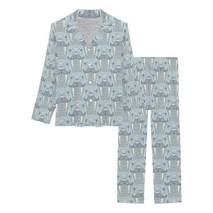 Walrus Print Design LKS402 Women's Long Pajama Set