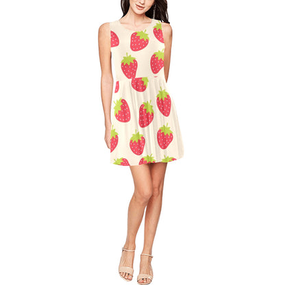 Strawberry Pattern Print Design SB02 Sleeveless Dress