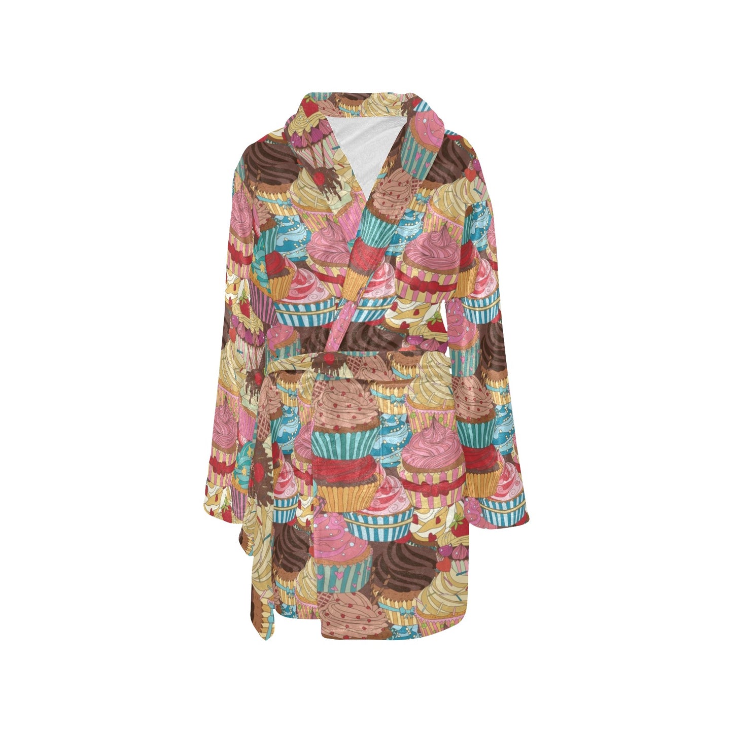 Cupcake Pattern Print Design CP01 Women's Fleece Robe