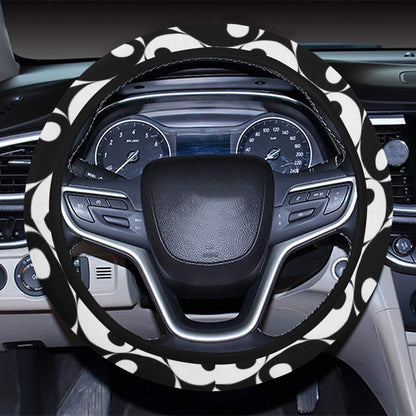 Yin Yang Print Design LKS304 Steering Wheel Cover with Elastic Edge