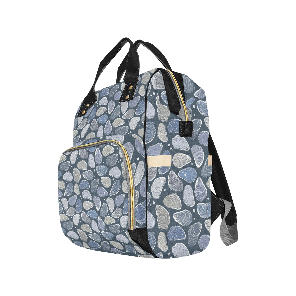Oyster Pattern Print Design 02 Diaper Bag Backpack