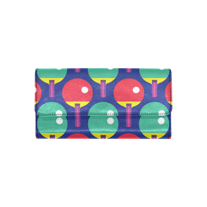 Ping Pong Pattern Print Design A03 Women's Trifold Wallet