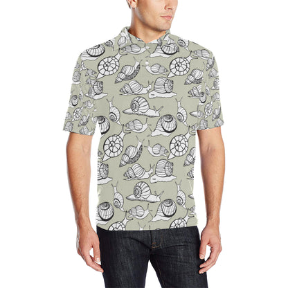 Snail Pattern Print Design 03 Men Polo Shirt