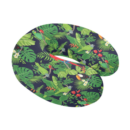 Rainforest Parrot Pattern Print Design A03 U-Shaped Travel Neck Pillow