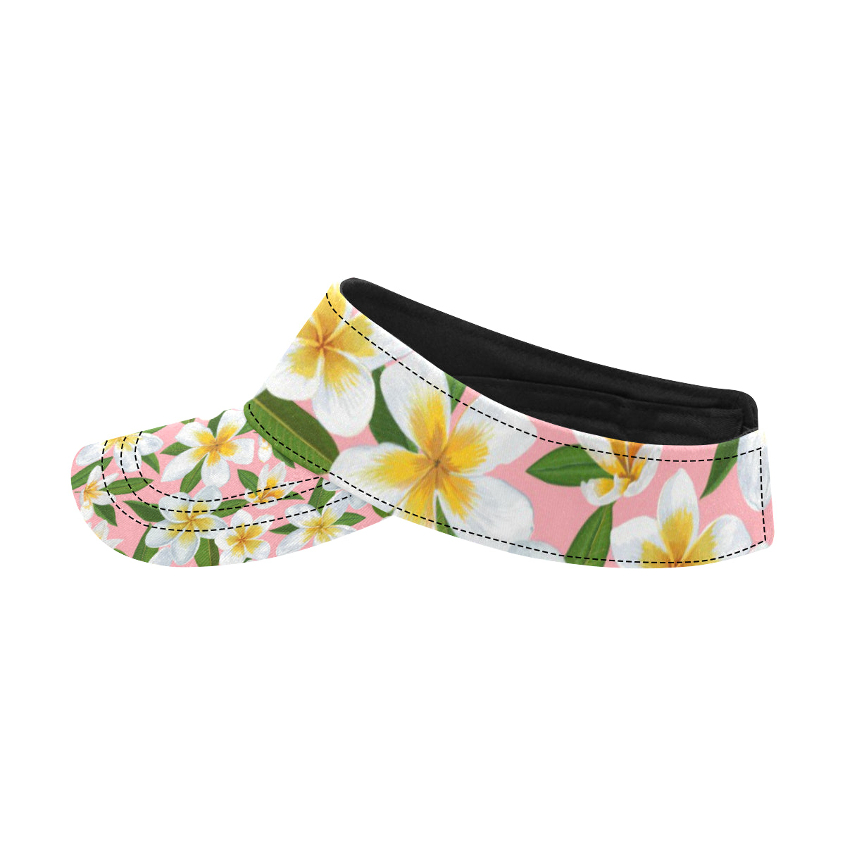 White Plumeria Pattern Print Design PM011 Unisex Sun Visor
