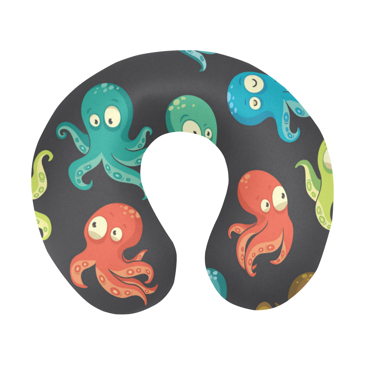 Octopus Pattern Print Design A01 U-Shaped Travel Neck Pillow