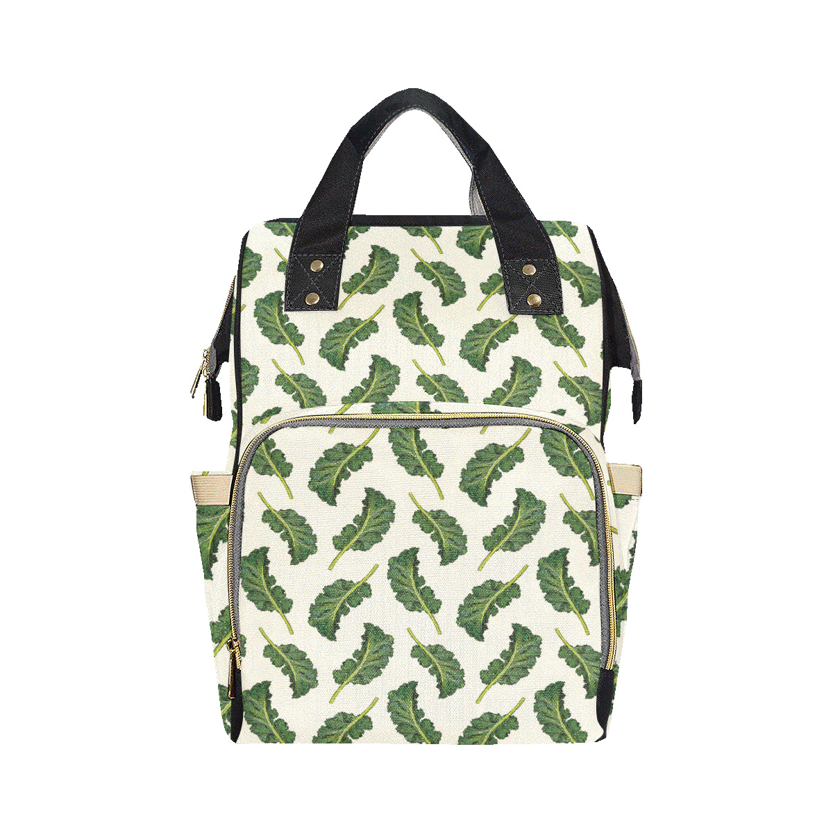 Kale Pattern Print Design 03 Diaper Bag Backpack