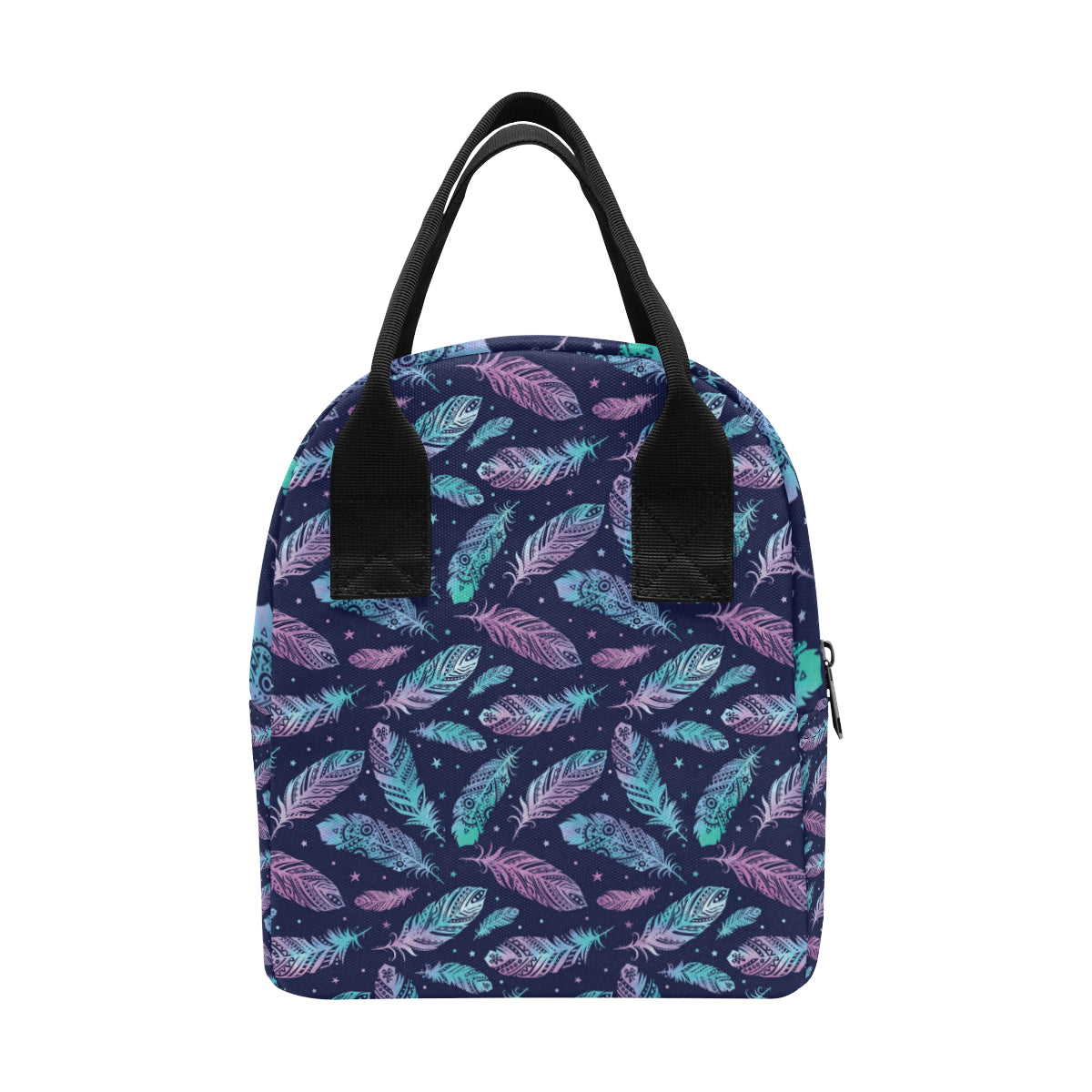 Feather Aztec Design Print Insulated Lunch Bag