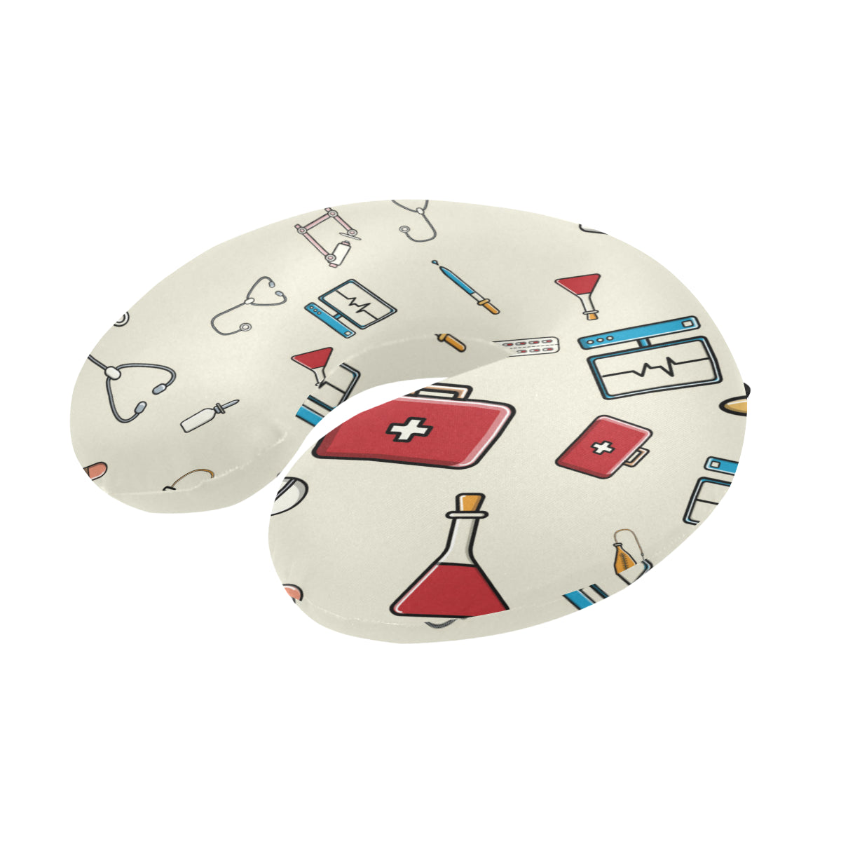Nurse Pattern Print Design A04 U-Shaped Travel Neck Pillow