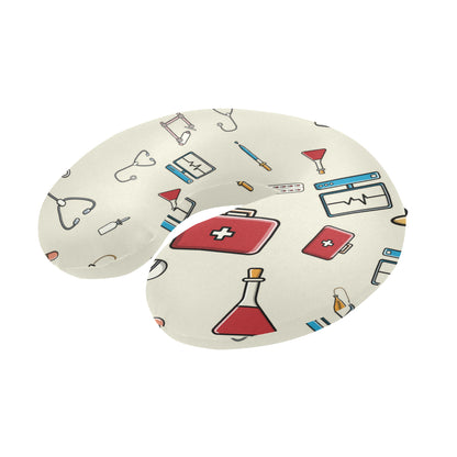 Nurse Pattern Print Design A04 U-Shaped Travel Neck Pillow