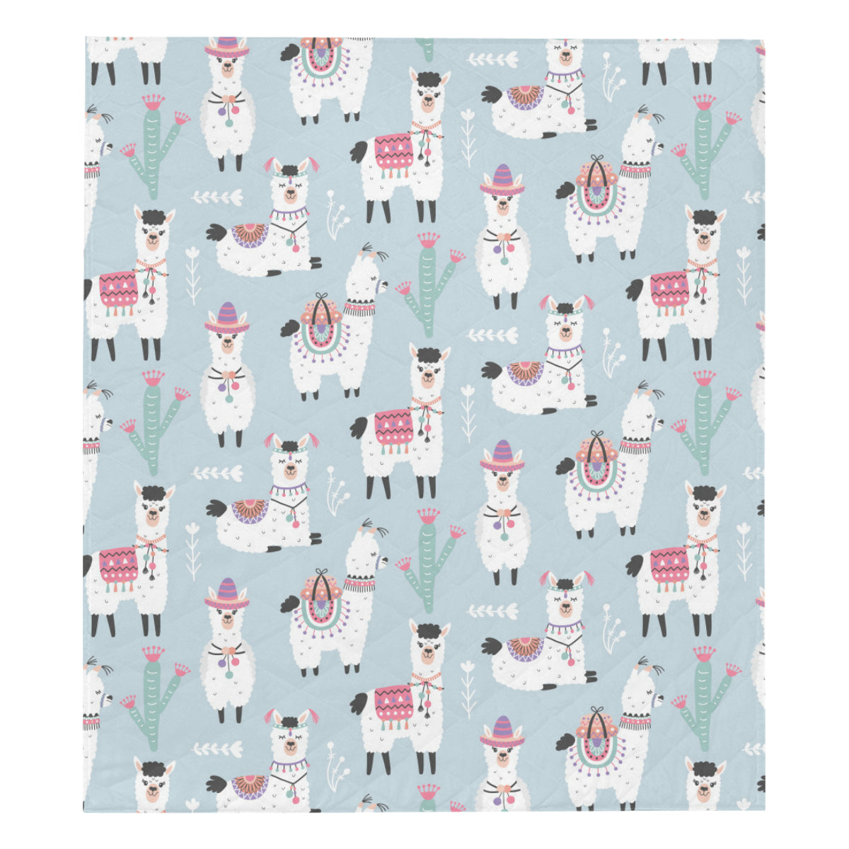 Llama Pattern Print Design 04 Premium Quilt