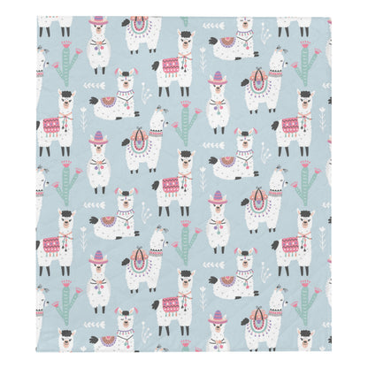 Llama Pattern Print Design 04 Premium Quilt