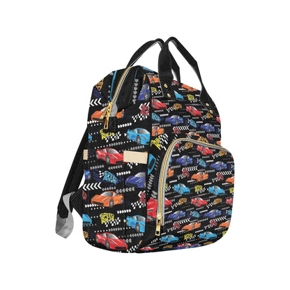 Racing Pattern Print Design A05 Diaper Bag Backpack