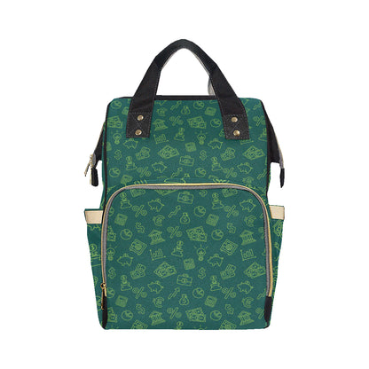 Accounting Financial Pattern Print Design 02 Diaper Bag Backpack