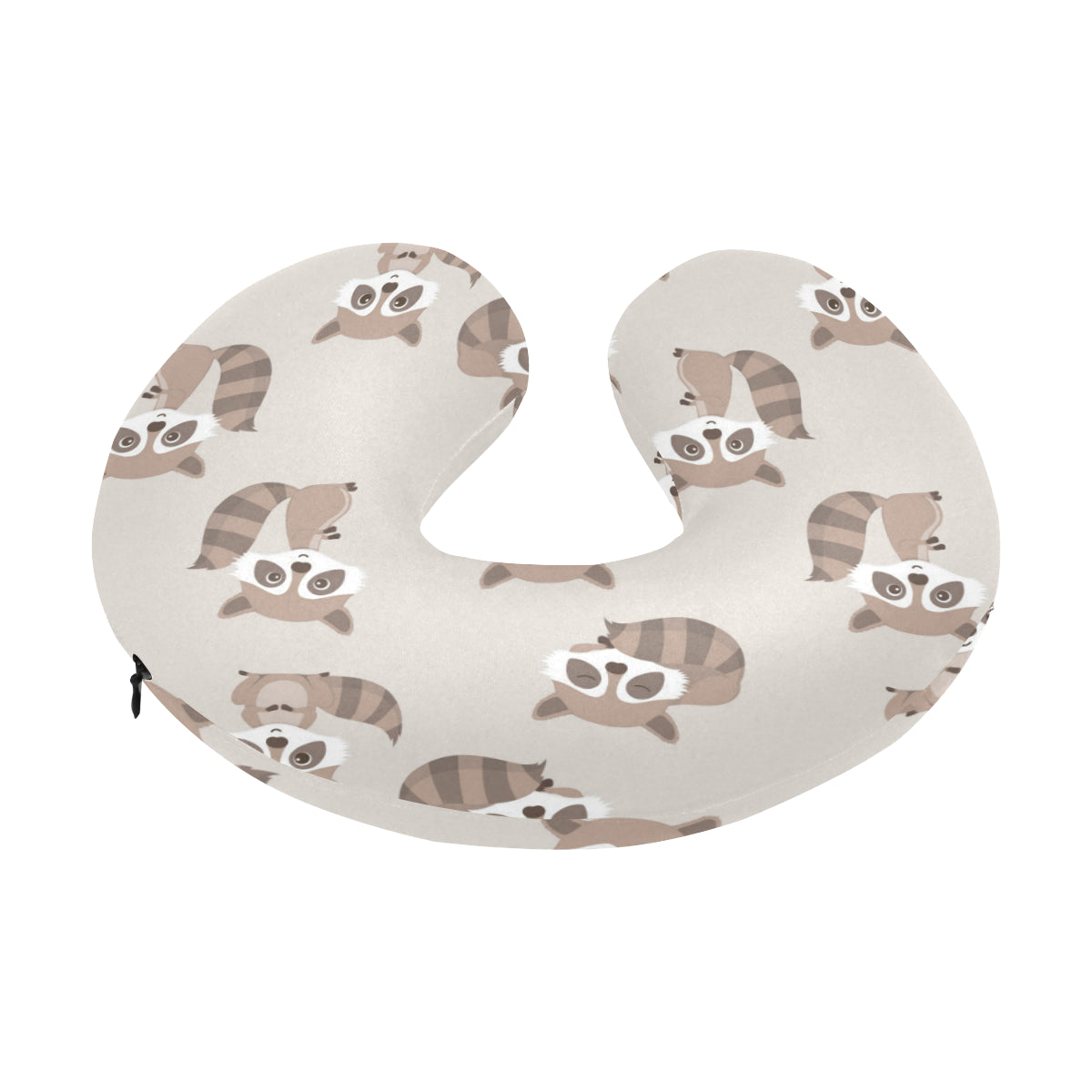 Raccoon Pattern Print Design A05 U-Shaped Travel Neck Pillow