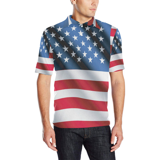 American flag Classic Men Polo Shirt
