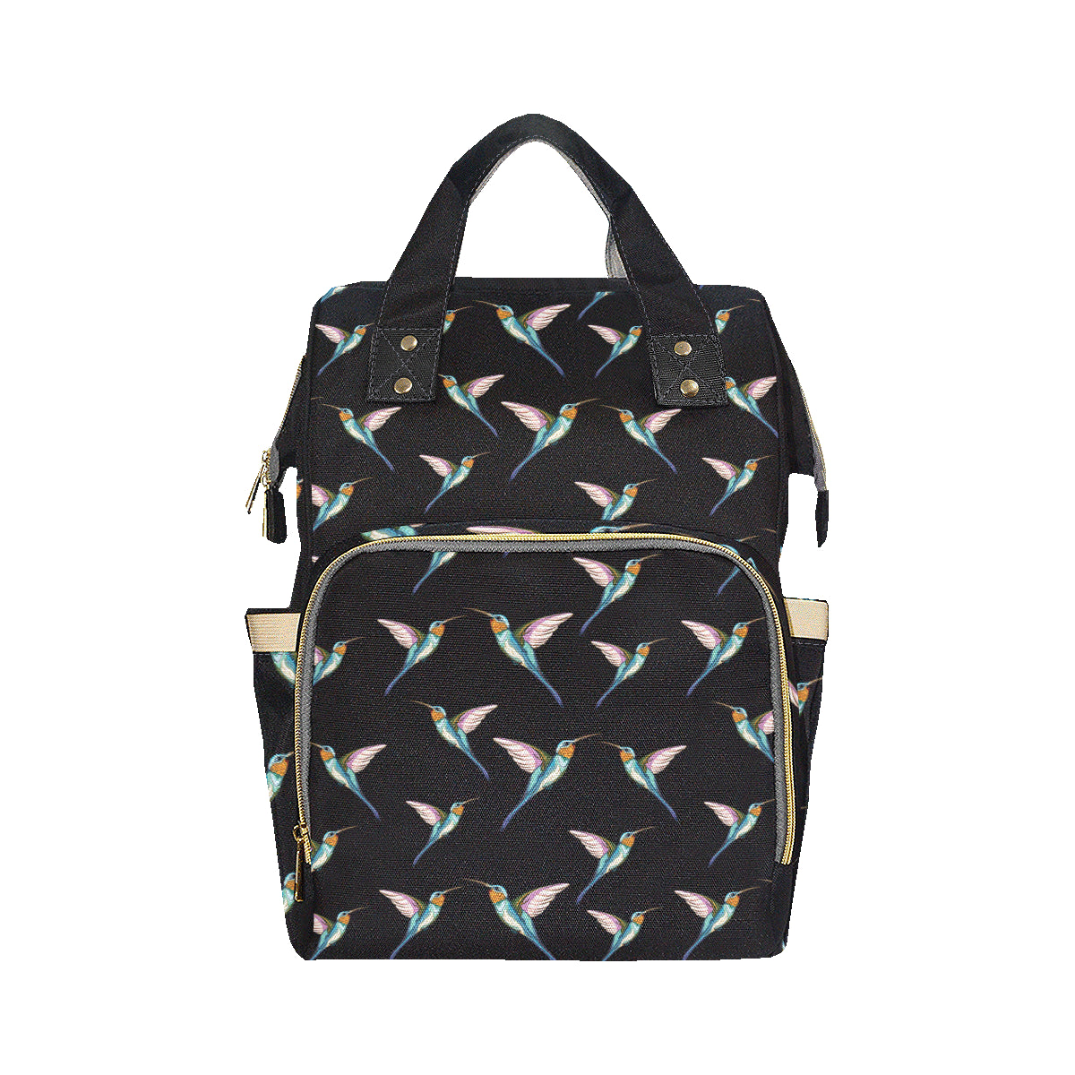 Hummingbird Pattern Print Design 06 Diaper Bag Backpack
