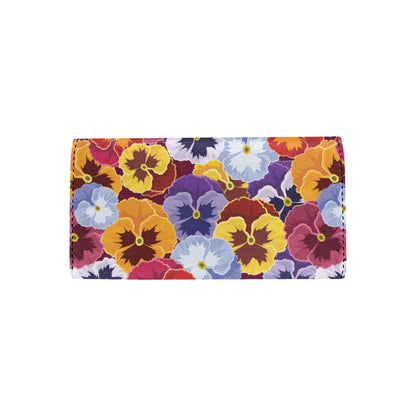 Pansy Pattern Print Design PS01 Women's Trifold Wallet