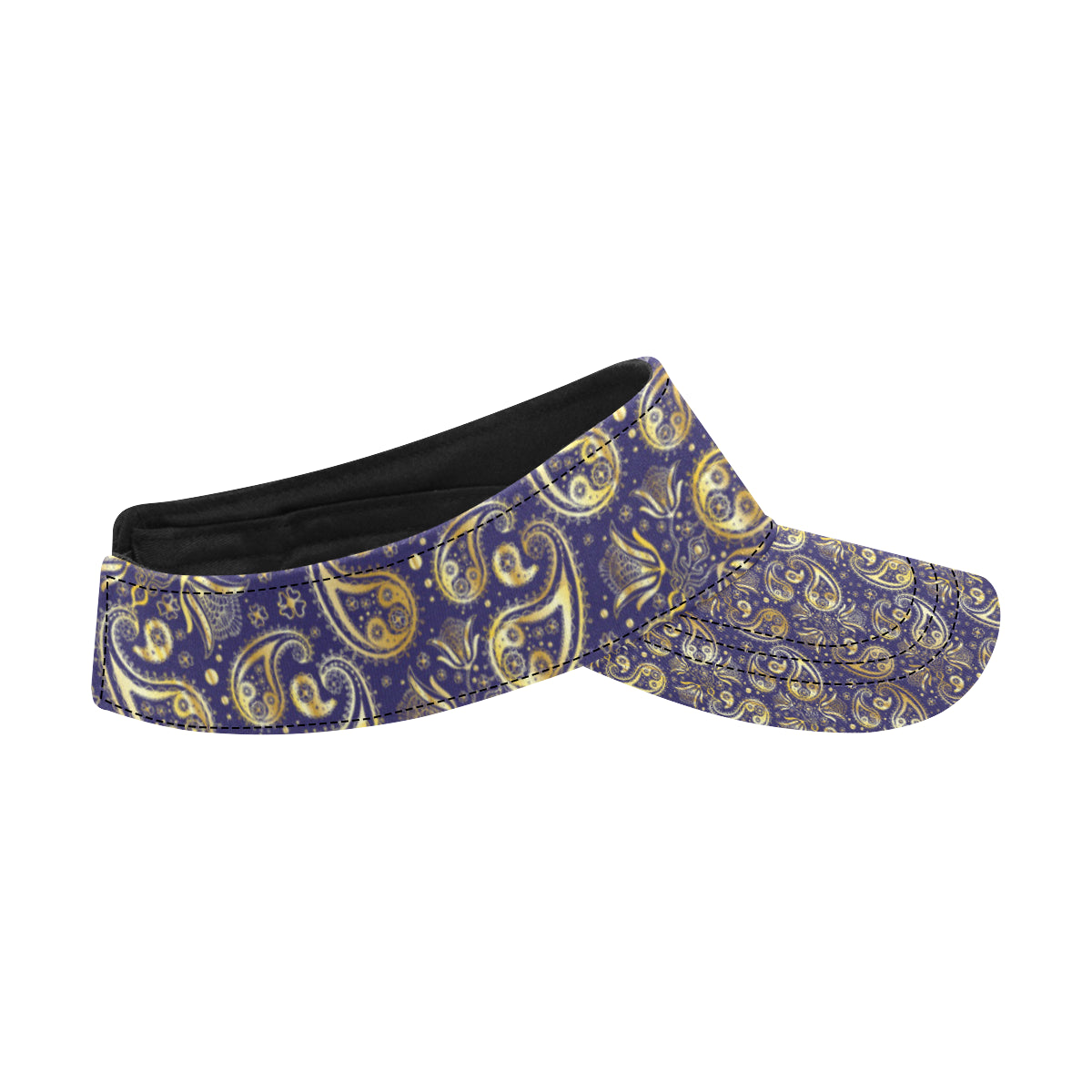 Paisley Blue Yellow Design Print Unisex Sun Visor