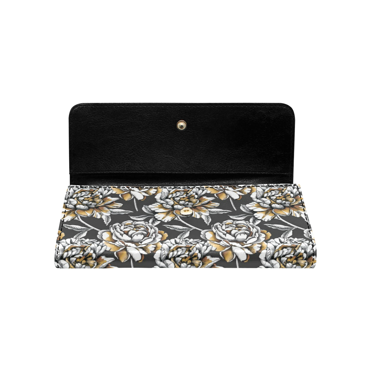 Peony Pattern Print Design PE06 Women's Trifold Wallet