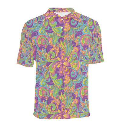 Psychedelic Mushroom Pattern Print Design A05 Men Polo Shirt