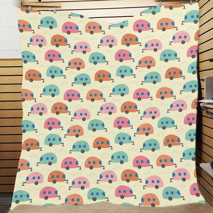 Camper Pattern Print Design 06 Premium Quilt
