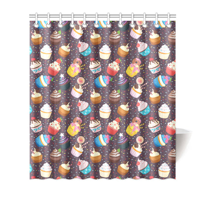 Cupcakes Party Print Pattern Shower Curtain