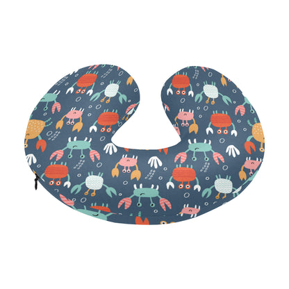 Crab Pattern Print Design 05 U-Shaped Travel Neck Pillow