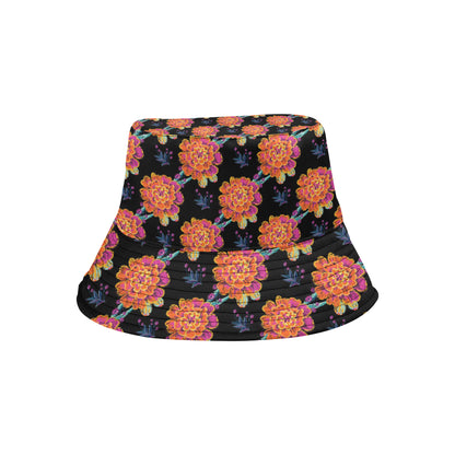 Marigold Pattern Print Design MR04 Unisex Bucket Hat