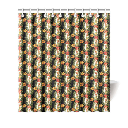Hawaiian Flower Hula Hibiscus Print Shower Curtain