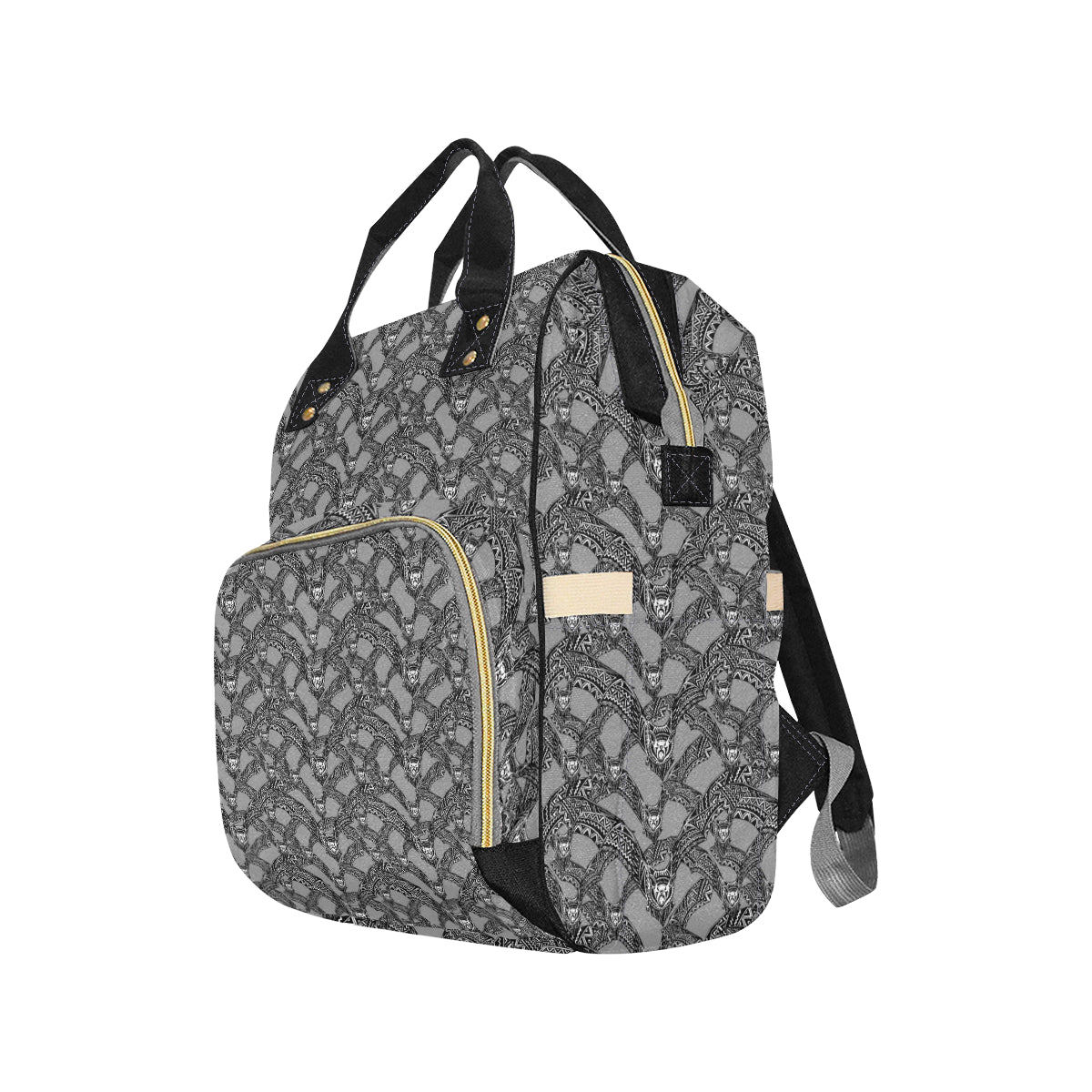 Bat Pattern Print Design 04 Diaper Bag Backpack