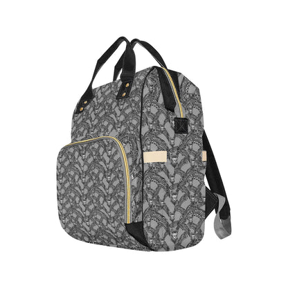 Bat Pattern Print Design 04 Diaper Bag Backpack