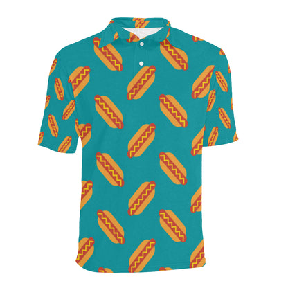 Hot Dog Pattern Print Design 03 Men Polo Shirt