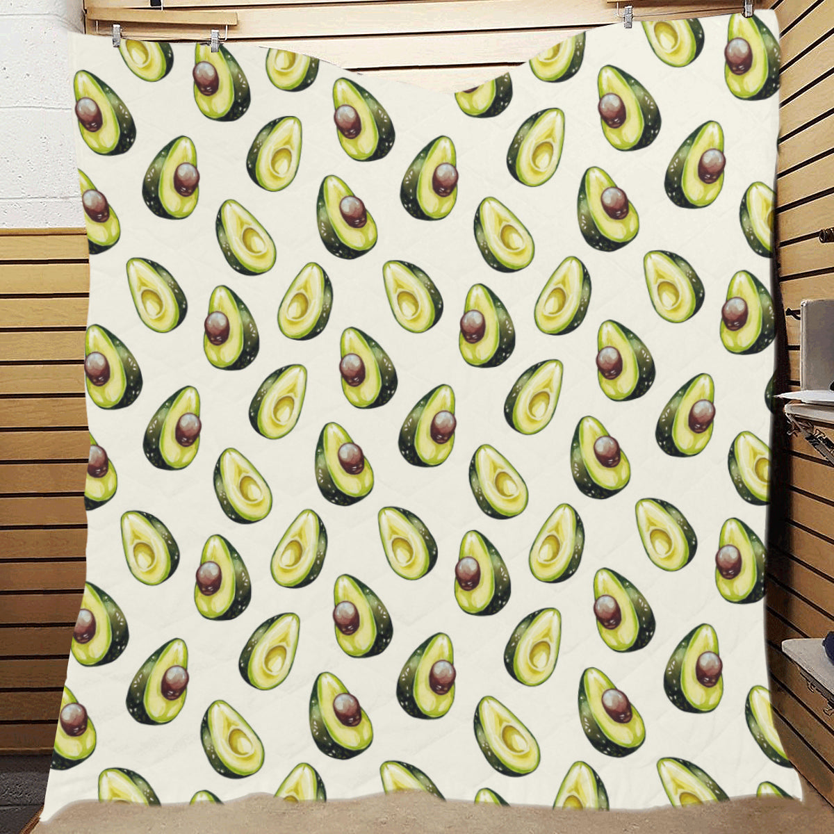 Avocado Pattern Print Design 01 Premium Quilt