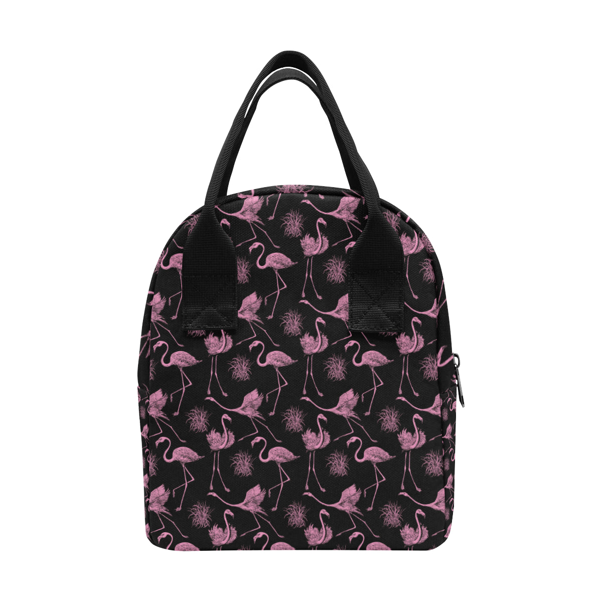Flamingo Pink Print Pattern Insulated Lunch Bag